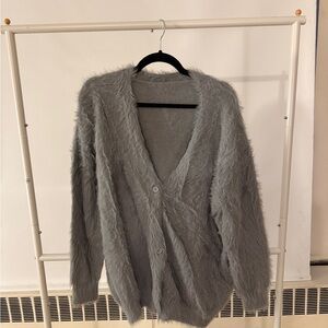 Gray Fuzzy Women's Sweater